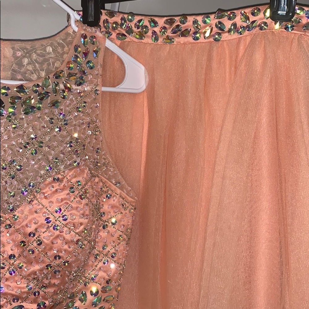 DONATED Blush by Alexandria 2 Piece Coral Prom Dress - Picture 6 of 8
